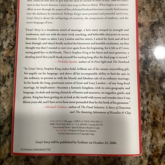 Stephen King “Lisey’s Story” & “Bag of Bones” Uncorrected Proof Paperback Books - Picture 4 of 11
